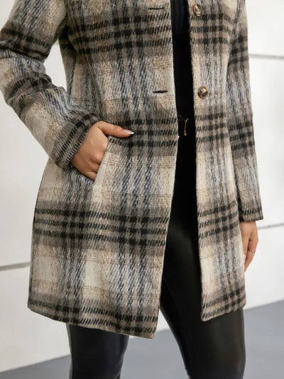 Ivy™ | Stylish Women's Checked Trench Coat