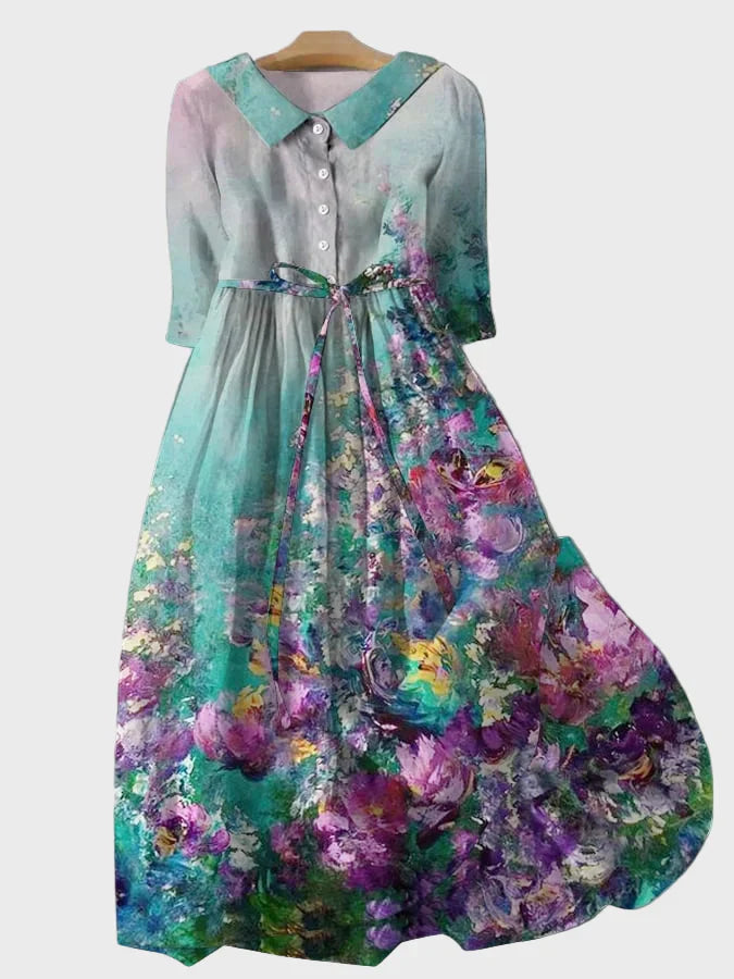 Alexandrina | Floral Dress With Gradient Colourways