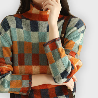 Josephine | Cashmere Patchwork Turtleneck