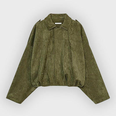 Catherine | Suede Oversized Warm Leather Jacket