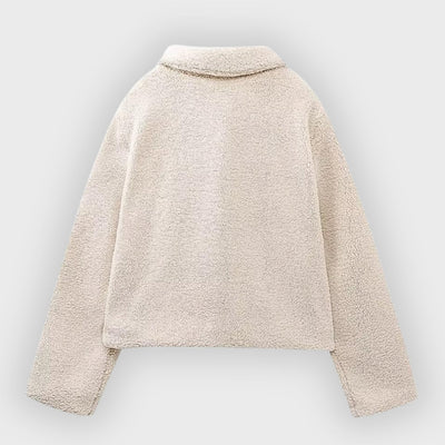 Lucy | Cropped Fleece Toggle Patch Pocket Jacket