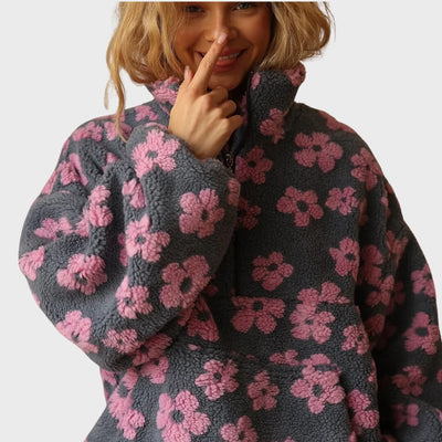 Matilda | Fleece Sweater with Long Sleeves and Floral Print