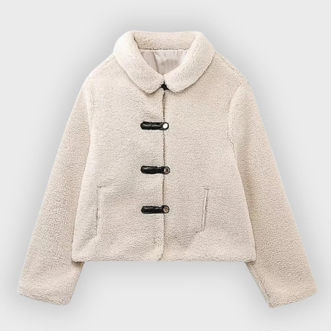 Lucy | Cropped Fleece Toggle Patch Pocket Jacket
