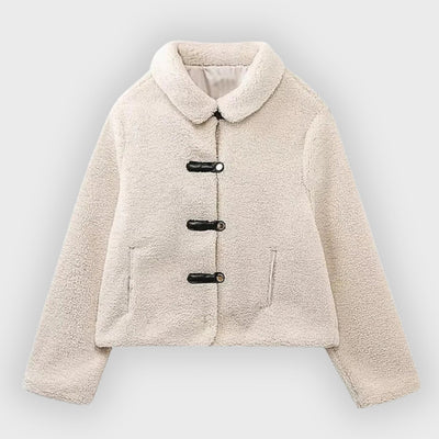 Lucy | Cropped Fleece Toggle Patch Pocket Jacket