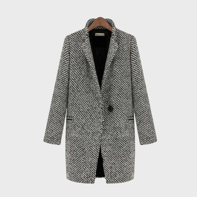 Zoe | Autumn Houndstooth Wool Coat