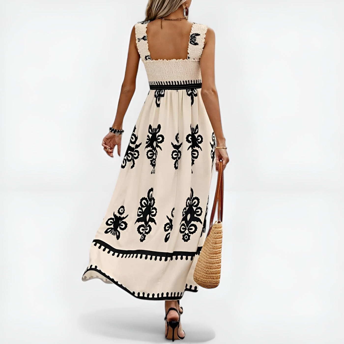 Blythe | Boho Charm Smocked Maxi Dress