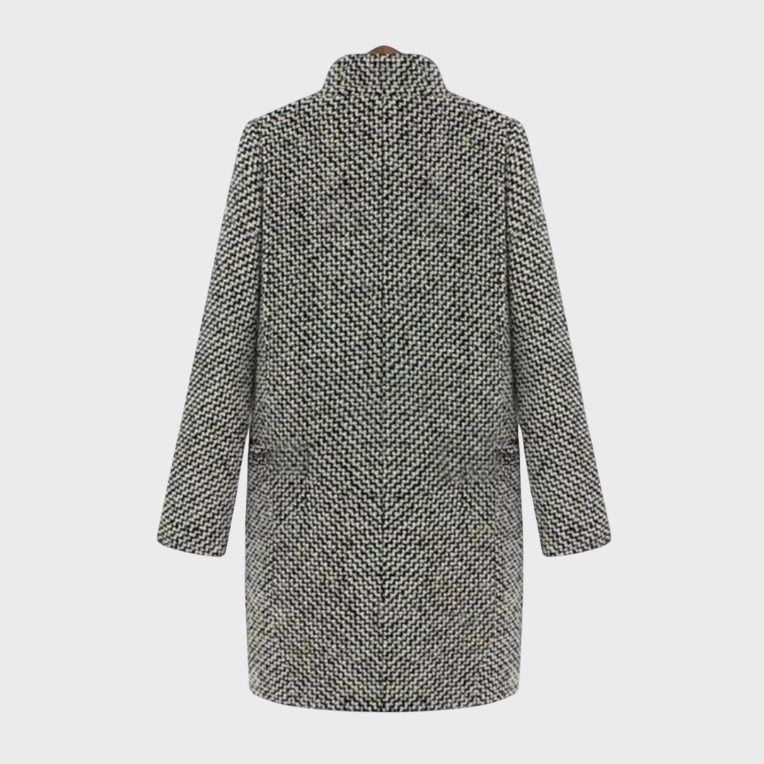 Zoe | Autumn Houndstooth Wool Coat
