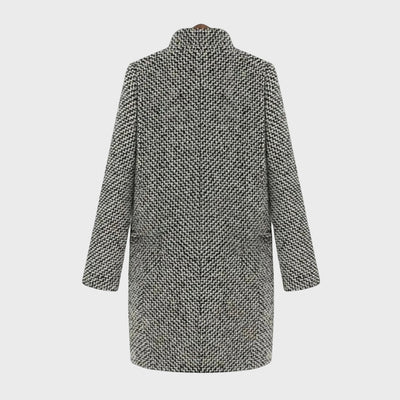 Zoe | Autumn Houndstooth Wool Coat
