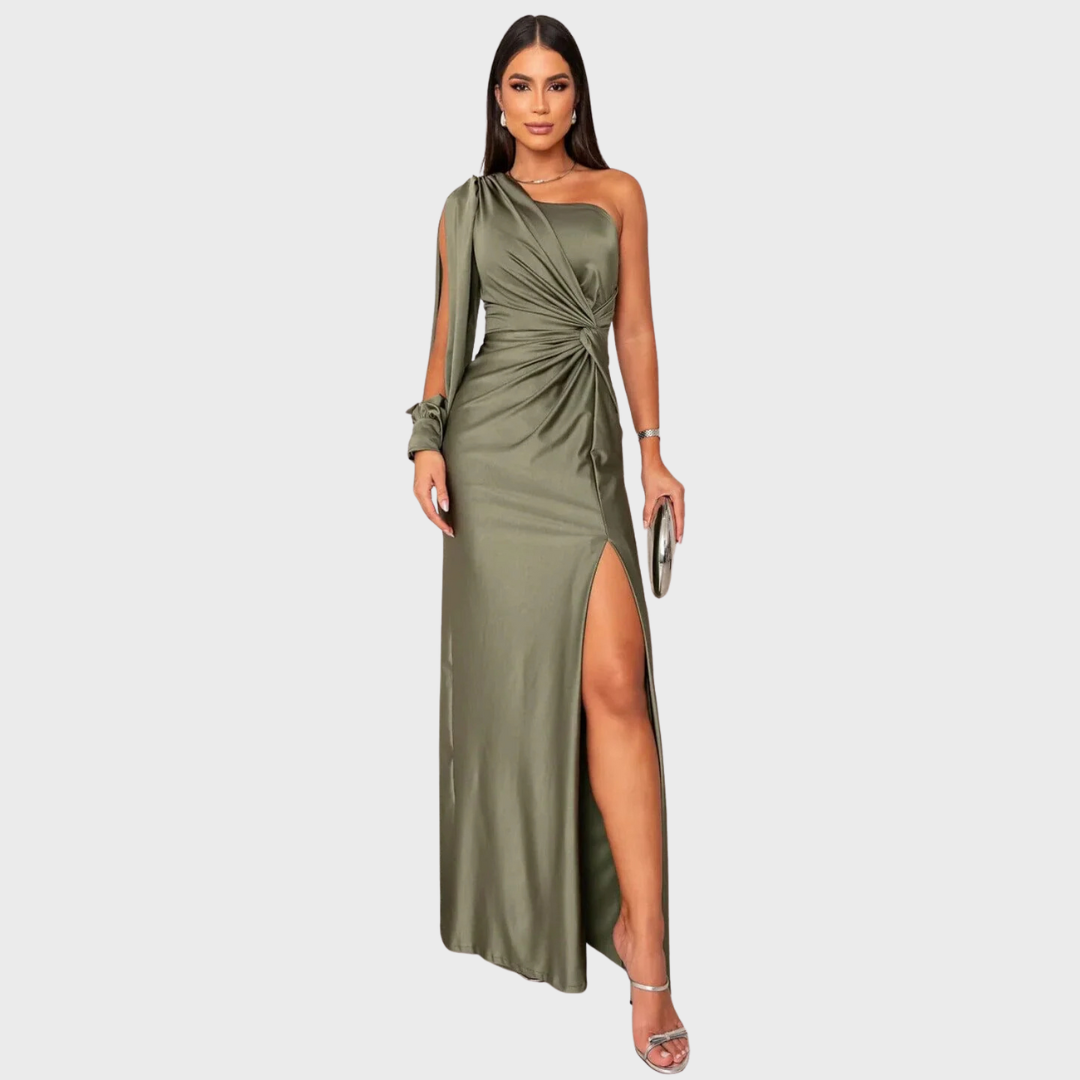 Seren | Elegant Silk Dress with Slit