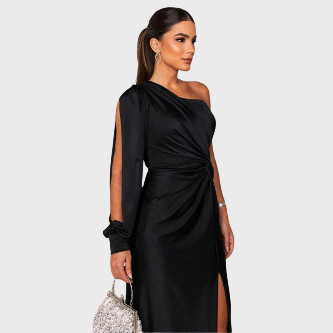 Seren | Elegant Silk Dress with Slit