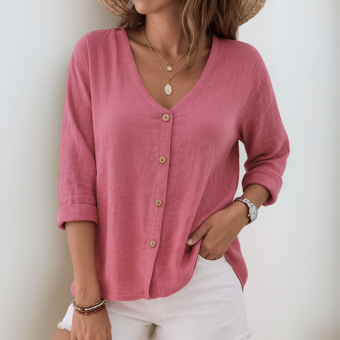 Eirlys – Relaxed Button-Up Blouse