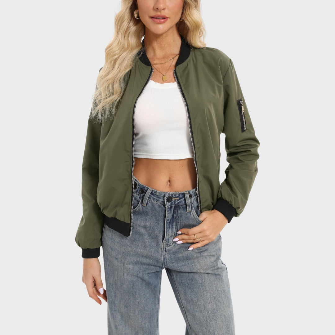Erin | Autumn Long-Sleeve Bomber Jacket with Zipper