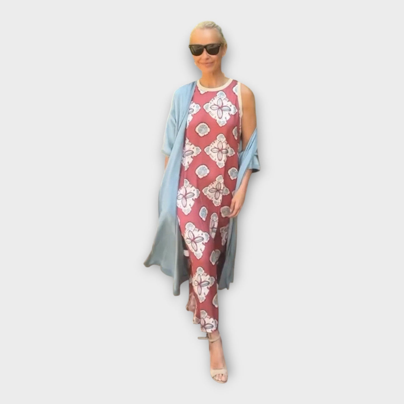 Alexandra | Geometric Floral Maxi Couture Elegance