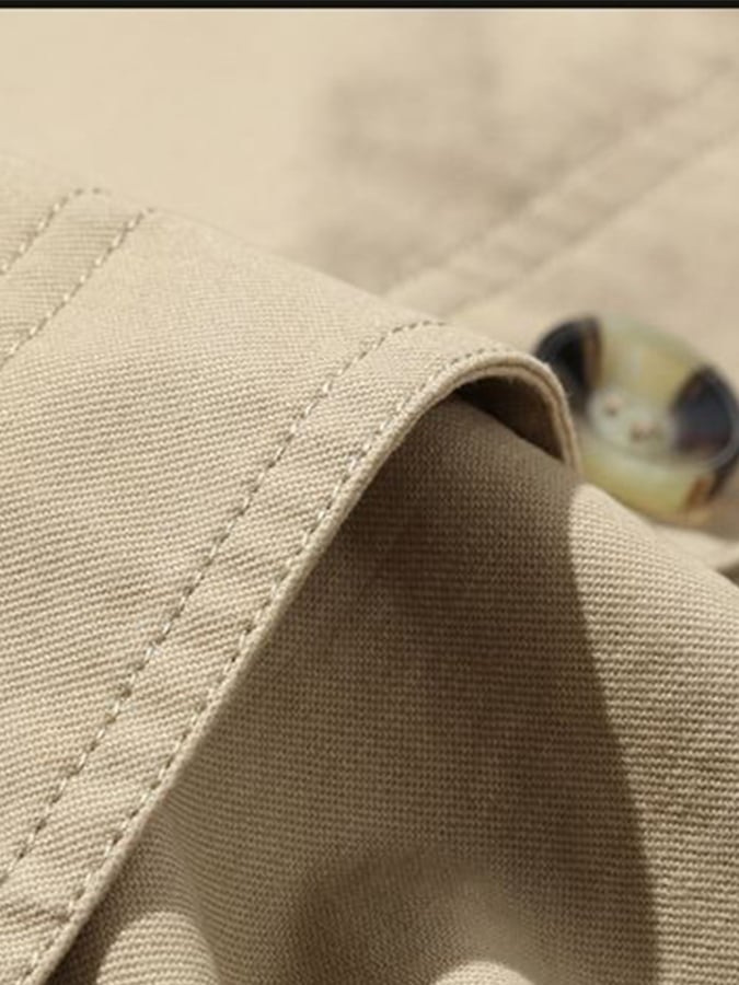 Men's Cotton Business Slim Fit Button Down Casual Trench Coat Last Day 80% Off!