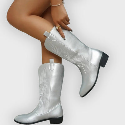 Evie | PU Leather Cowboy Boots with Comfortable Lining