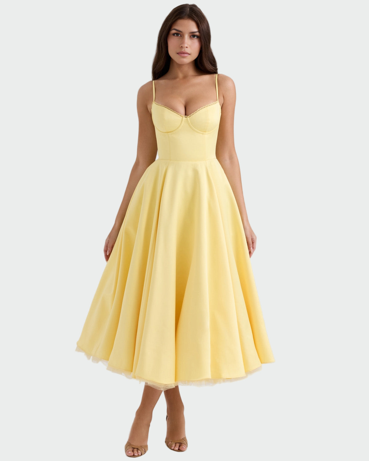Alexandria | Magnificent Citrine Yellow Midi Dress
