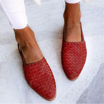Laura | Woven Leather Slingback Flats – Comfortable Everyday Shoes