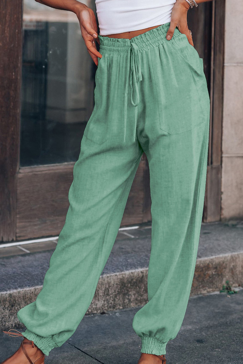 Women's Jogger Trousers - Relaxed Fit - Elastic Waist with Drawstring - Breathable Fabric