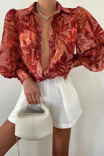 Fiona | Floral Puff Sleeve Blouse for Women