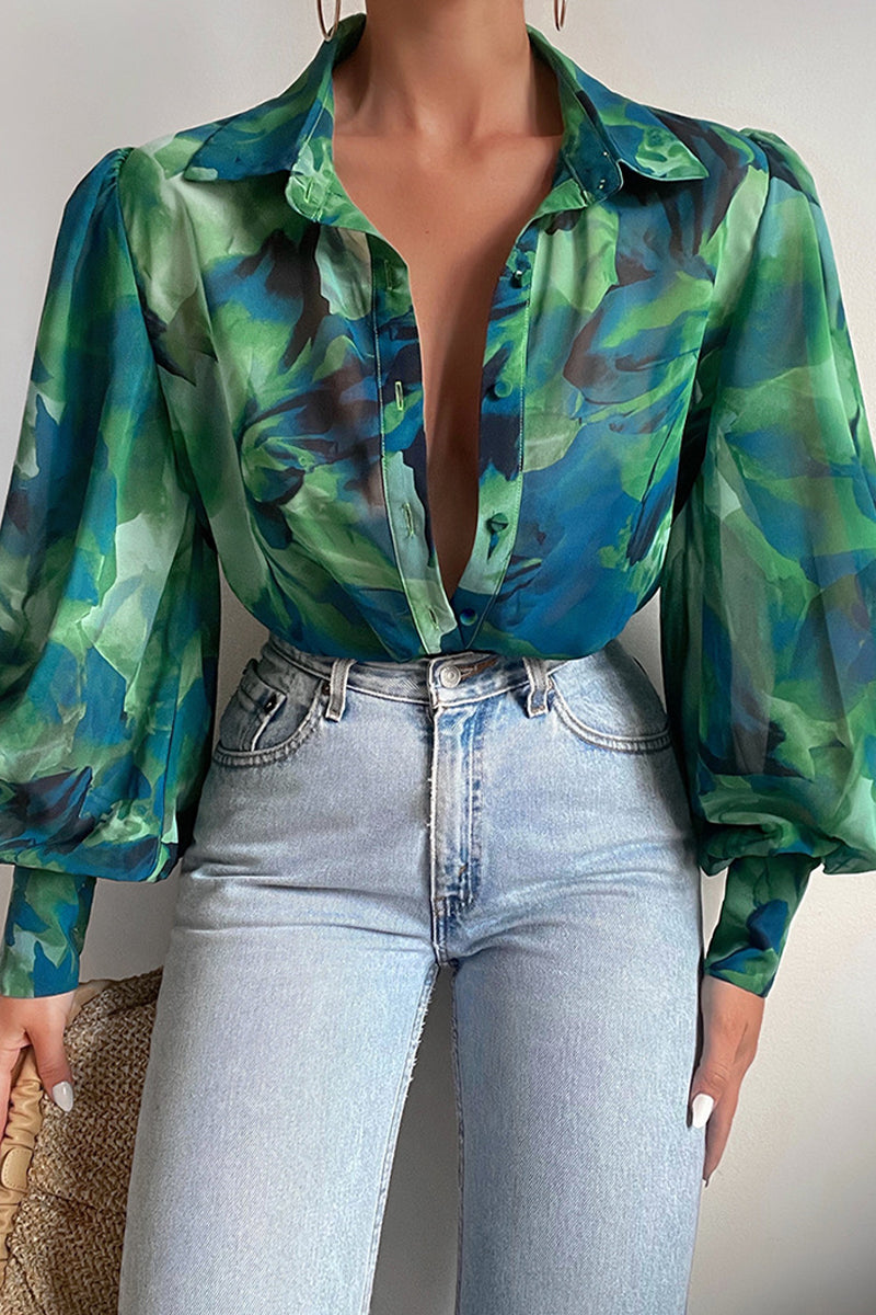 Fiona | Floral Puff Sleeve Blouse for Women