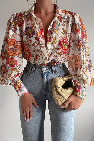 Fiona | Floral Puff Sleeve Blouse for Women