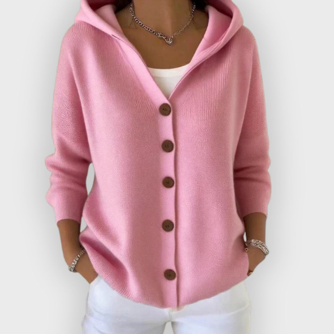 Joan | Trendy Knitted Cardigan with Hood