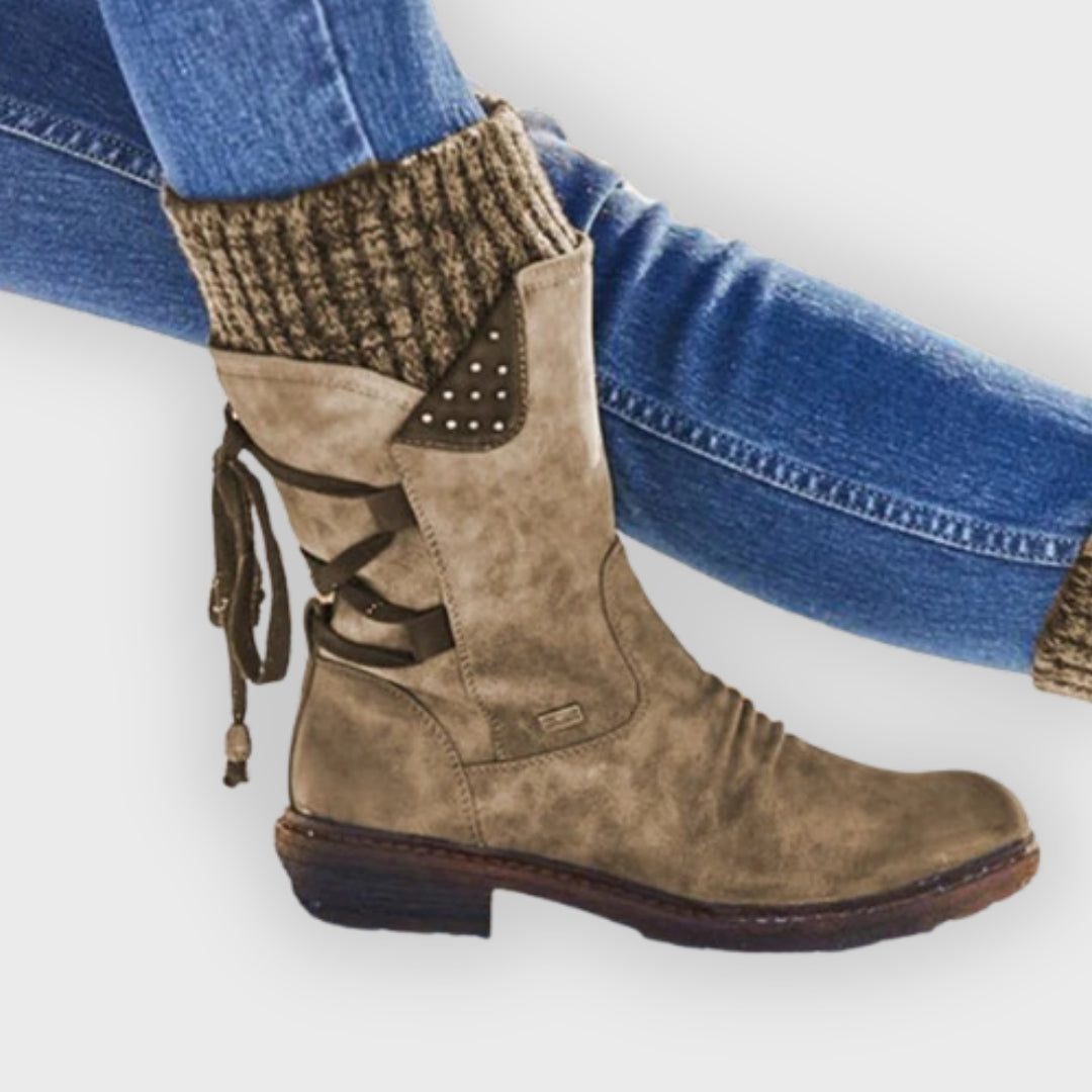 Luna | Casual Boots To The Calves With Side Zippers