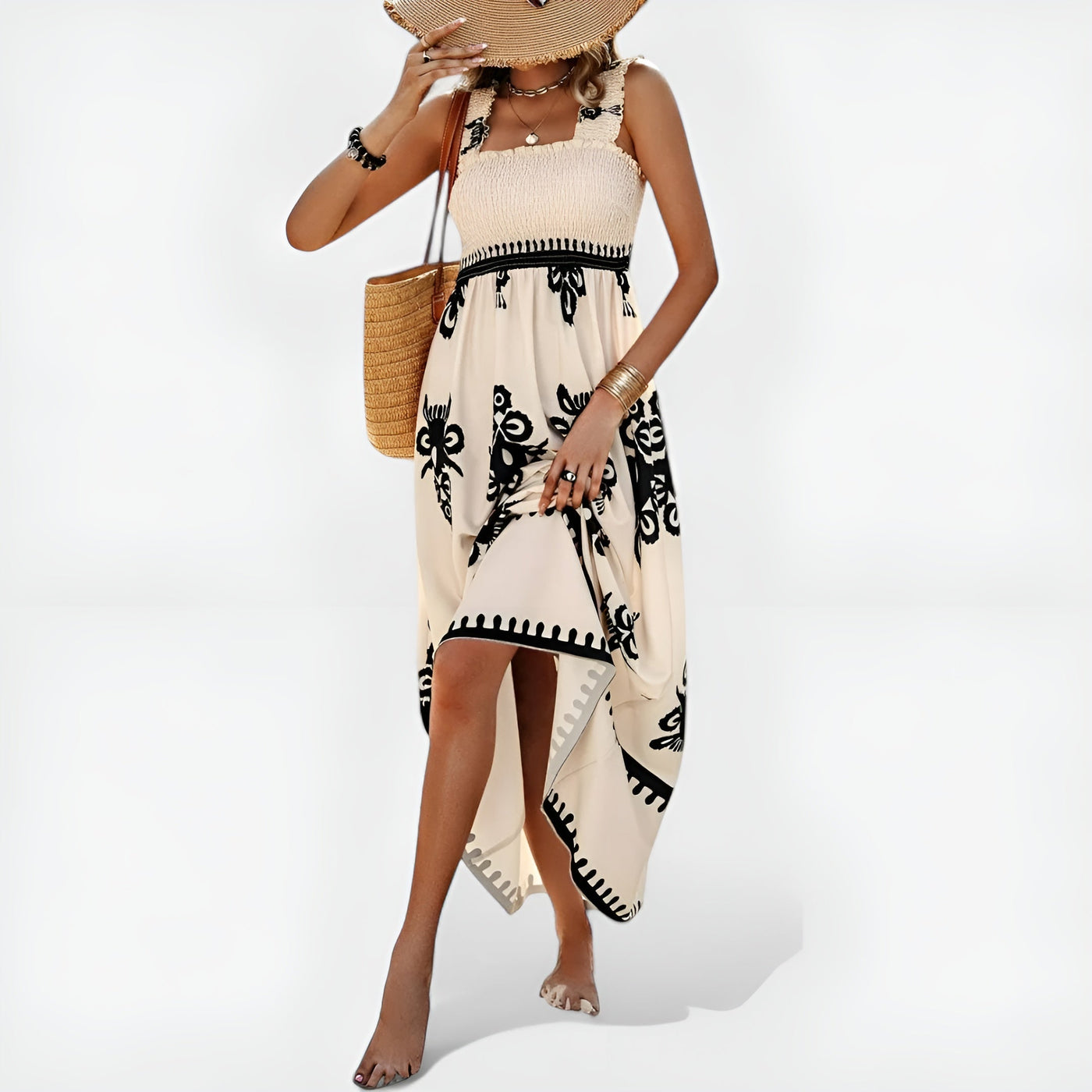 Blythe | Boho Charm Smocked Maxi Dress