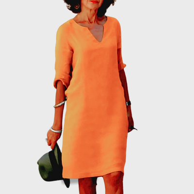 Elsie | V-Neck Mini Dress with 3/4 Sleeves