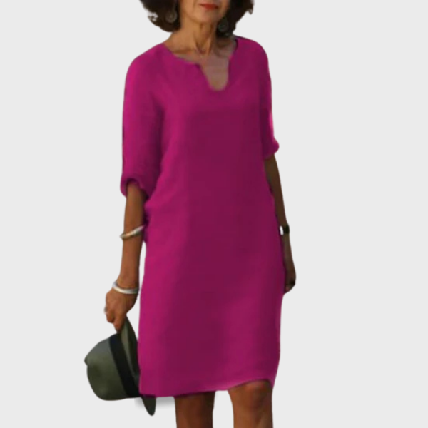 Elsie | V-Neck Mini Dress with 3/4 Sleeves