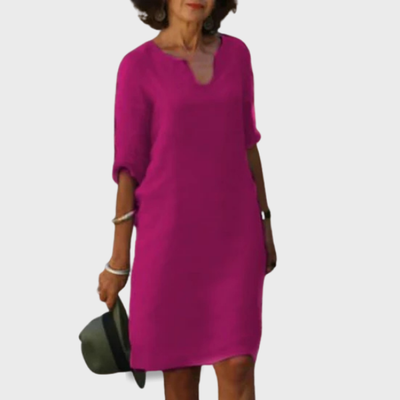 Elsie | V-Neck Mini Dress with 3/4 Sleeves