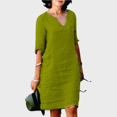 Elsie | V-Neck Mini Dress with 3/4 Sleeves