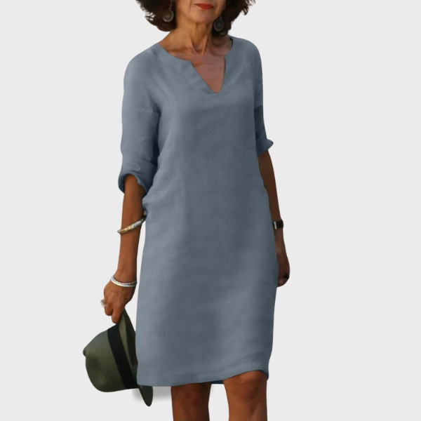 Elsie | V-Neck Mini Dress with 3/4 Sleeves