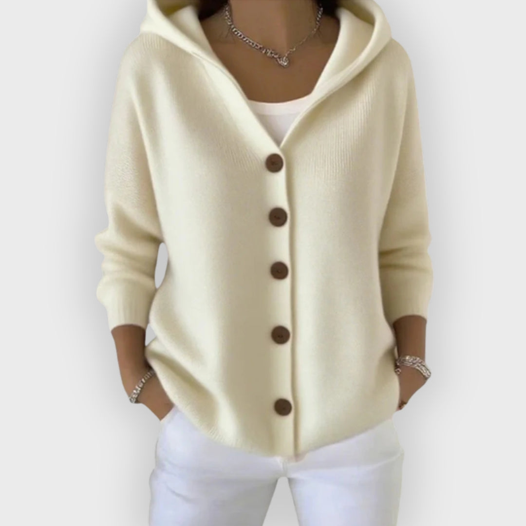 Joan | Trendy Knitted Cardigan with Hood