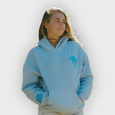 Iris | Oversized Cotton Blend Hoodie with Embroidered Back Design