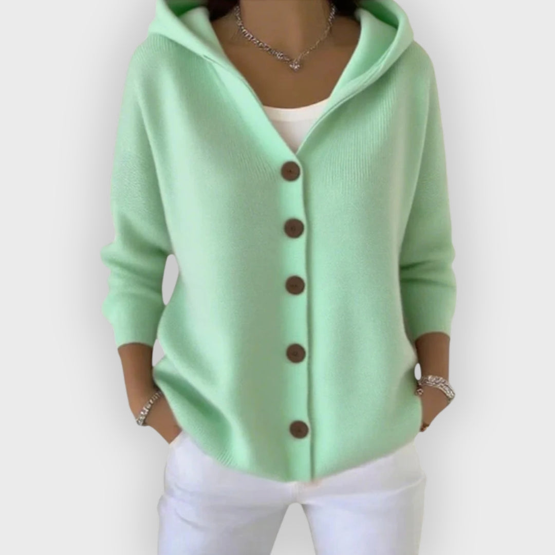 Joan | Trendy Knitted Cardigan with Hood