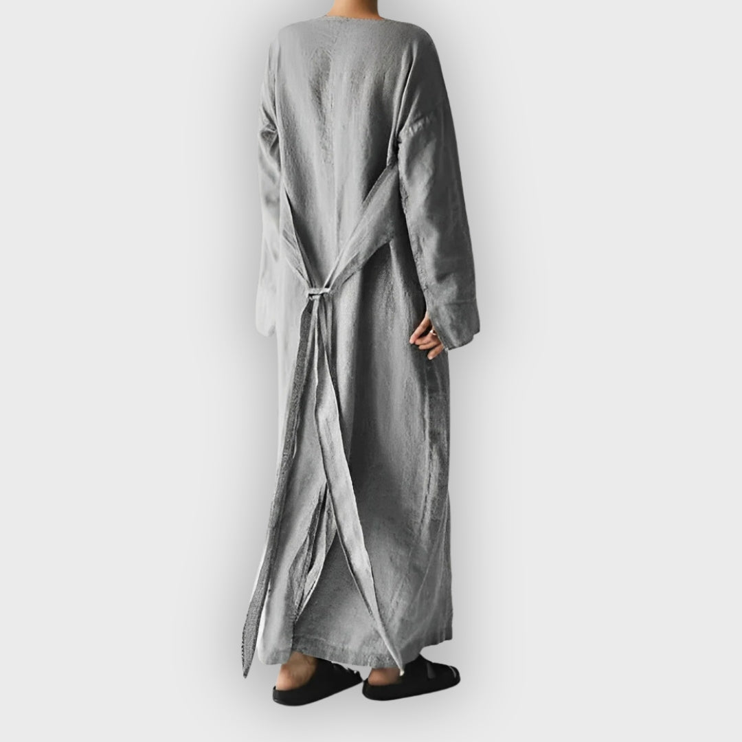 Martha | Elegant Linen Autumn Dress - Handmade