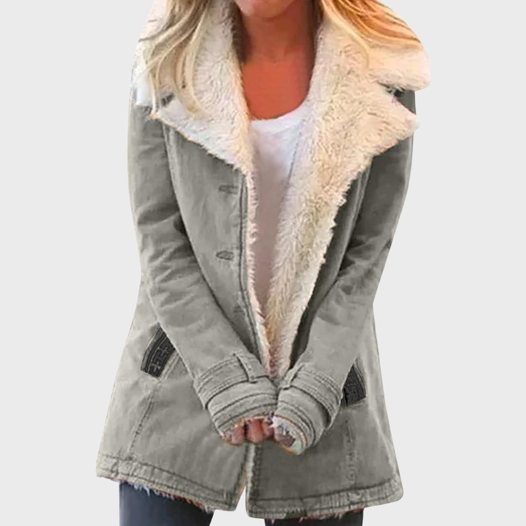 Clara | Faux Shearling-Lined Parka Coat