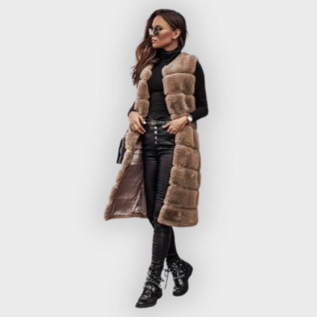 Peyton | Faux Fur Vest - Long Sleeveless