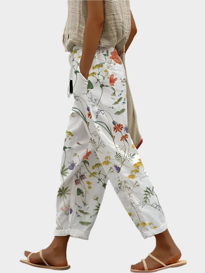 Rowan | Lightweight Floral Print Comfortable Trousers