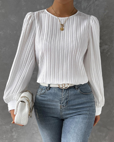 Edith – Textured Long Sleeve Blouse