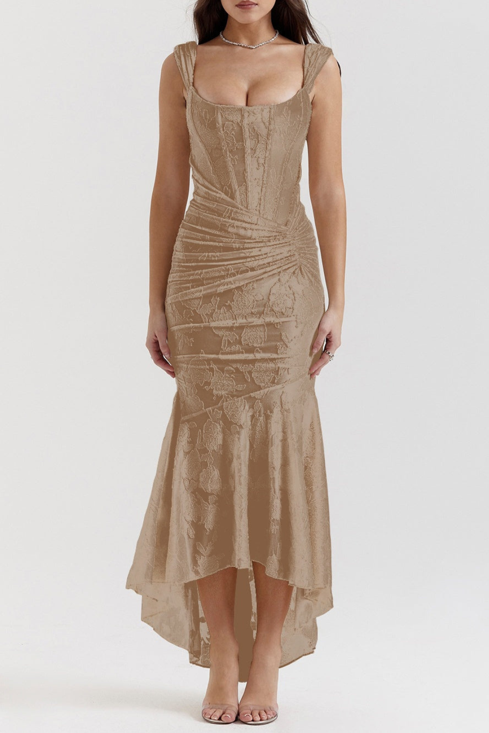 Isabella | Delicate Embroidered Evening Midi Dress