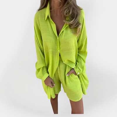 Charlotte Grace | Everyday Linen Blouse and Shorts