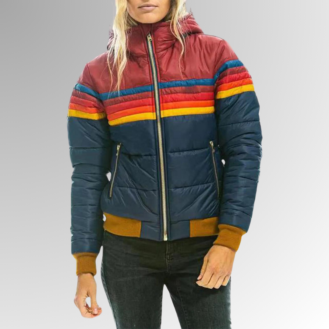 Faye | Rainbow Stripe Zip Jacket
