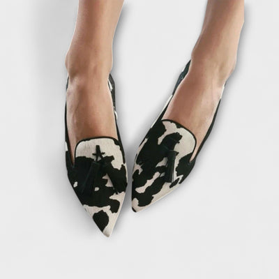 Isabella | Glamorous Tasselled Animal Print Slippers