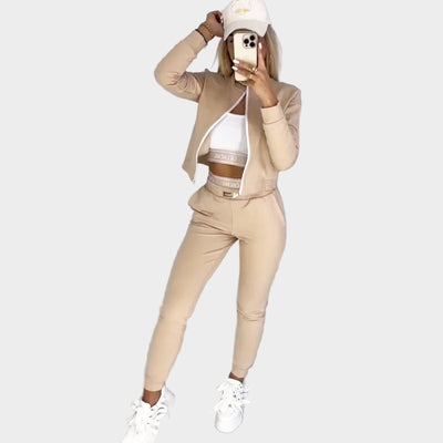 Alexandra Montgomery | Beige Luxurious Three Piece Set