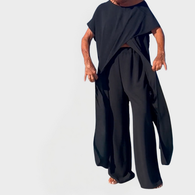 Rowan | Monochrome One-Shoulder Palazzo Ensemble Set