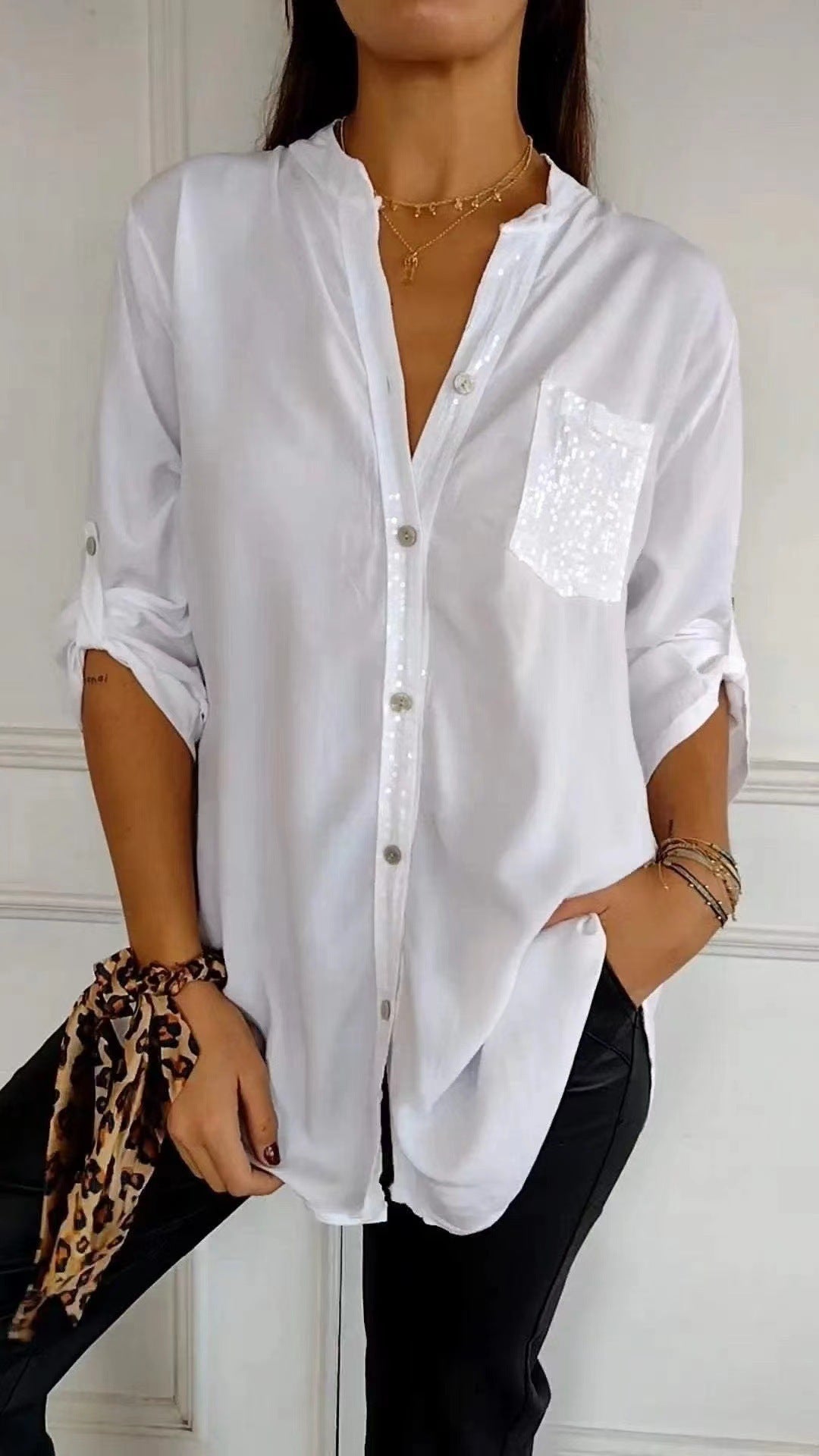 Sequin Pocket Glitter Blouse | Stylish Partywear for Women