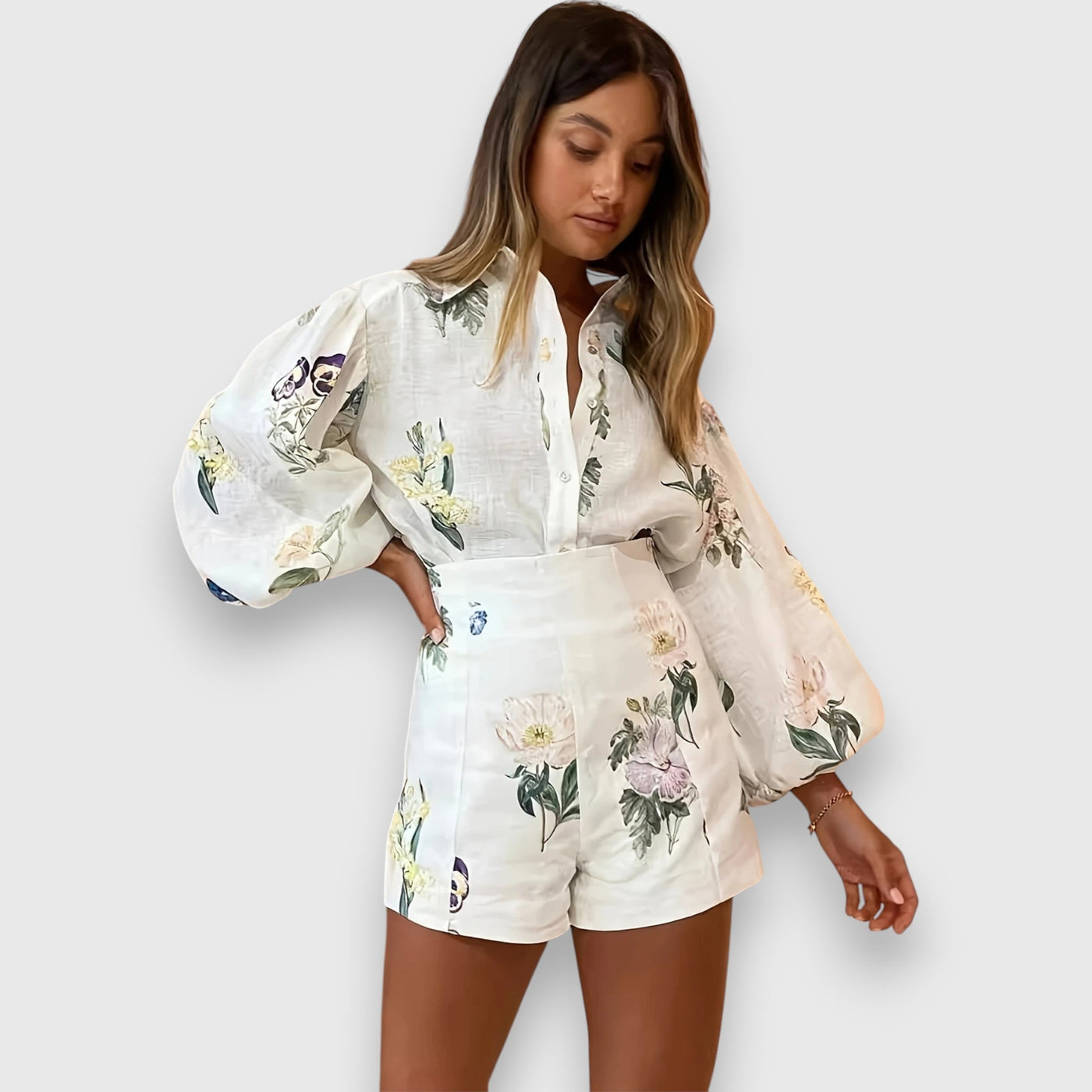 Alexandrina | Luxurious Printed Floral Ensemble Set