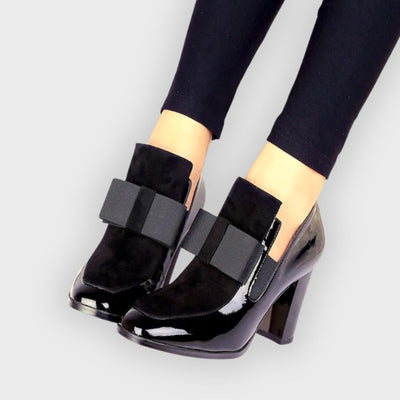 Amira | Paneled Bow Block Heels